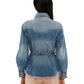 Yes Zee Blue Cotton Women Jacket