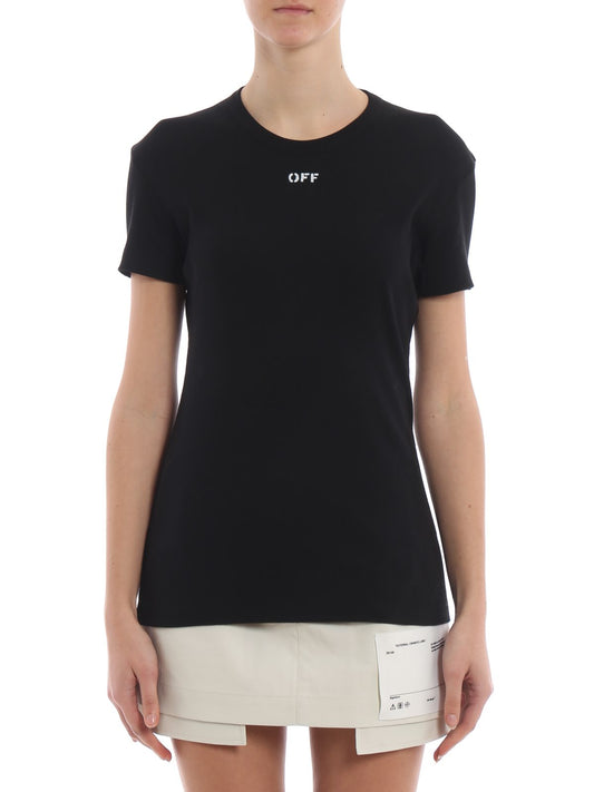 Off-White Black Modal Women T-Shirt