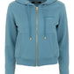 Imperfect Chic Blue Zippered Cotton Hoodie