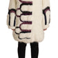 Custo Barcelona Elegant White Fur Overcoat Jacket