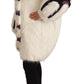 Custo Barcelona Elegant White Fur Overcoat Jacket