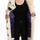 Custo Barcelona Elegant White Fur Overcoat Jacket