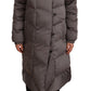 John Richmond Elegant Gray Quilted Long Jacket