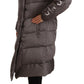 John Richmond Elegant Gray Quilted Long Jacket