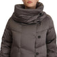 John Richmond Elegant Gray Quilted Long Jacket