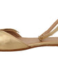 Patrizia Pepe Elegant Gold Leather Flat Sandals Boots