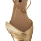 Patrizia Pepe Elegant Gold Leather Flat Sandals Boots