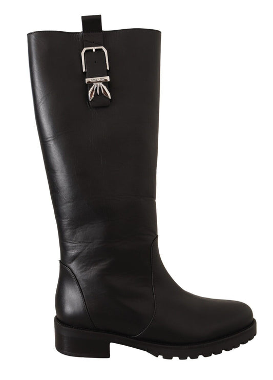 Patrizia Pepe Elegant Leather High Boots for High Fashion Appeal