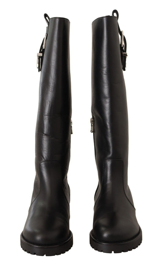 Patrizia Pepe Elegant Leather High Boots for High Fashion Appeal