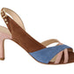 GIA COUTURE Chic Multicolor Suede Slingback Heel Sandals