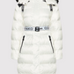 PINKO Chic White Short Jacket with Custom Hood