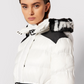 PINKO Chic White Short Jacket with Custom Hood