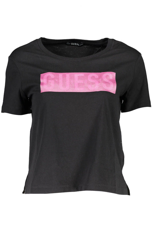 Guess Jeans Black Cotton Women T-Shirt