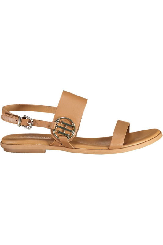 Tommy Hilfiger Brown Leather Women Sandal