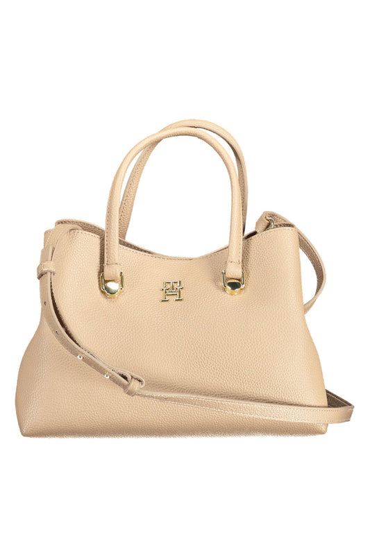 Tommy Hilfiger Beige Polyester Women Handbag