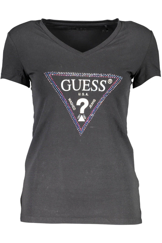 Guess Jeans Black Cotton Women T-Shirt