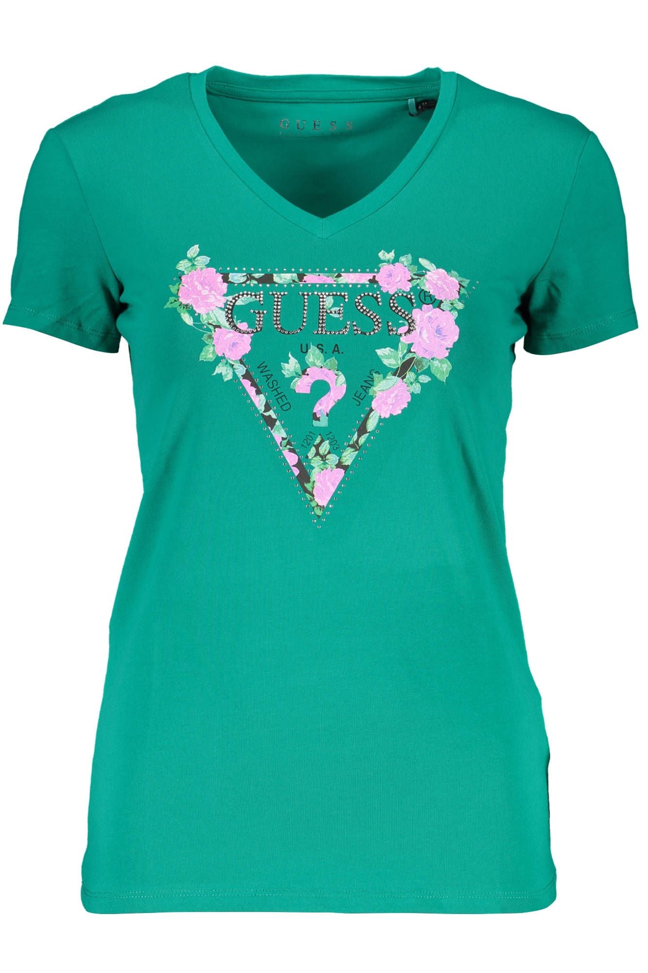 Guess Jeans Green Cotton Women T-Shirt