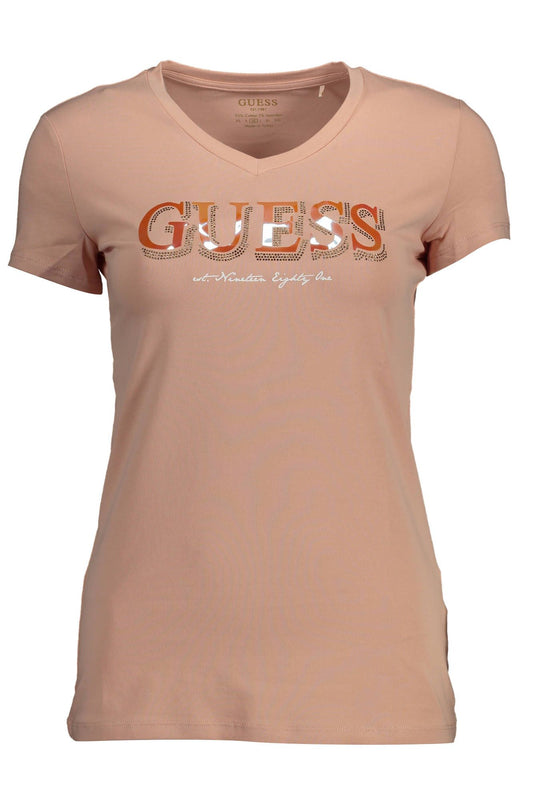 Guess Jeans Pink Cotton Women T-Shirt