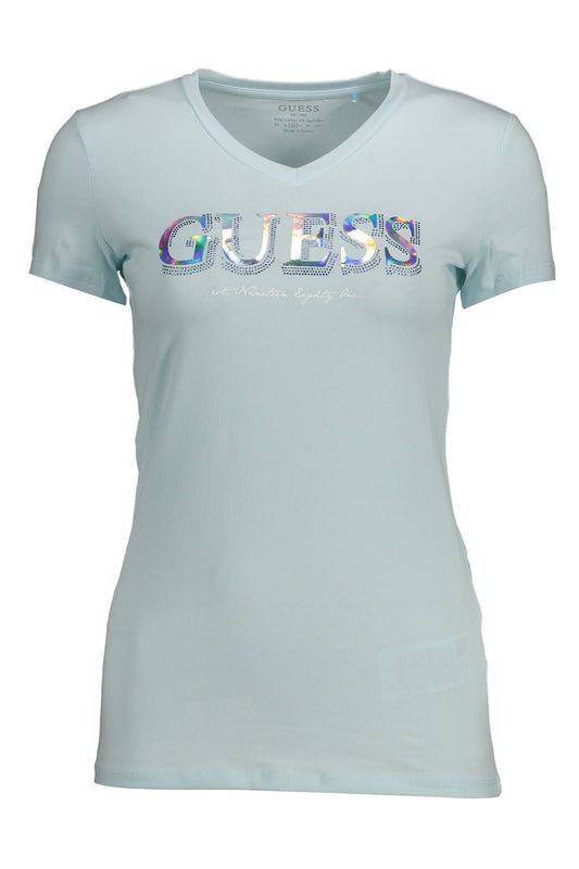 Guess Jeans Light Blue Cotton Women T-Shirt