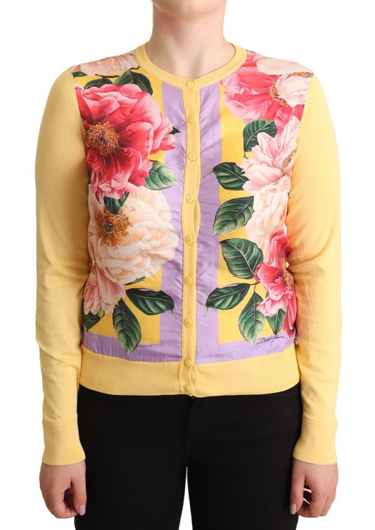 Dolce & Gabbana Resplendent Silk Floral Cardigan Top