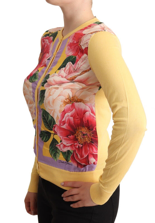 Dolce & Gabbana Resplendent Silk Floral Cardigan Top