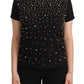 PINKO Elegant Embellished Cotton Jersey Tee