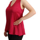 Twinset Elegant Red V-Neck Sleeveless Tank Top