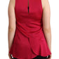 Twinset Elegant Red V-Neck Sleeveless Tank Top