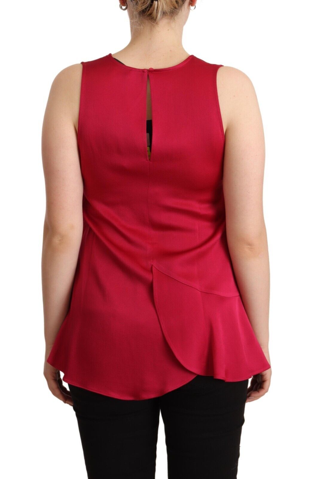 Twinset Elegant Red V-Neck Sleeveless Tank Top