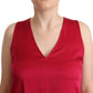 Twinset Elegant Red V-Neck Sleeveless Tank Top