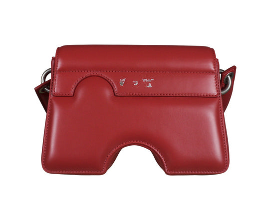 Off-White Red Leather Women Crossbody Bag