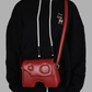 Off-White Red Leather Women Crossbody Bag