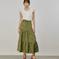 Yes Zee Green Linen Women Skirt