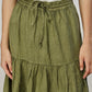 Yes Zee Green Linen Women Skirt