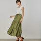 Yes Zee Green Linen Women Skirt