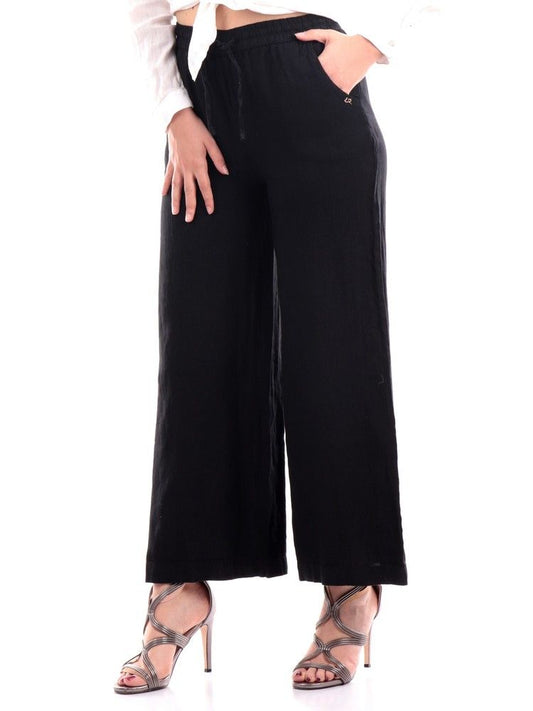 Yes Zee Black Linen Women Pant