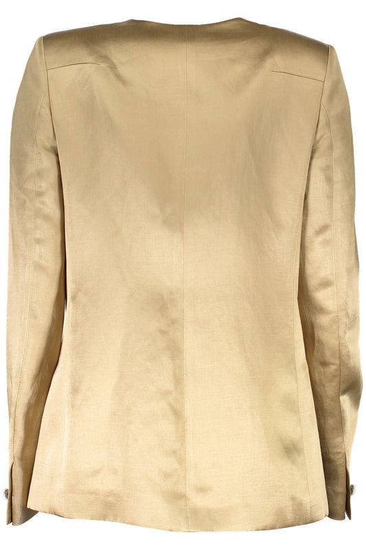 Just Cavalli Gold Linen Women Jacket