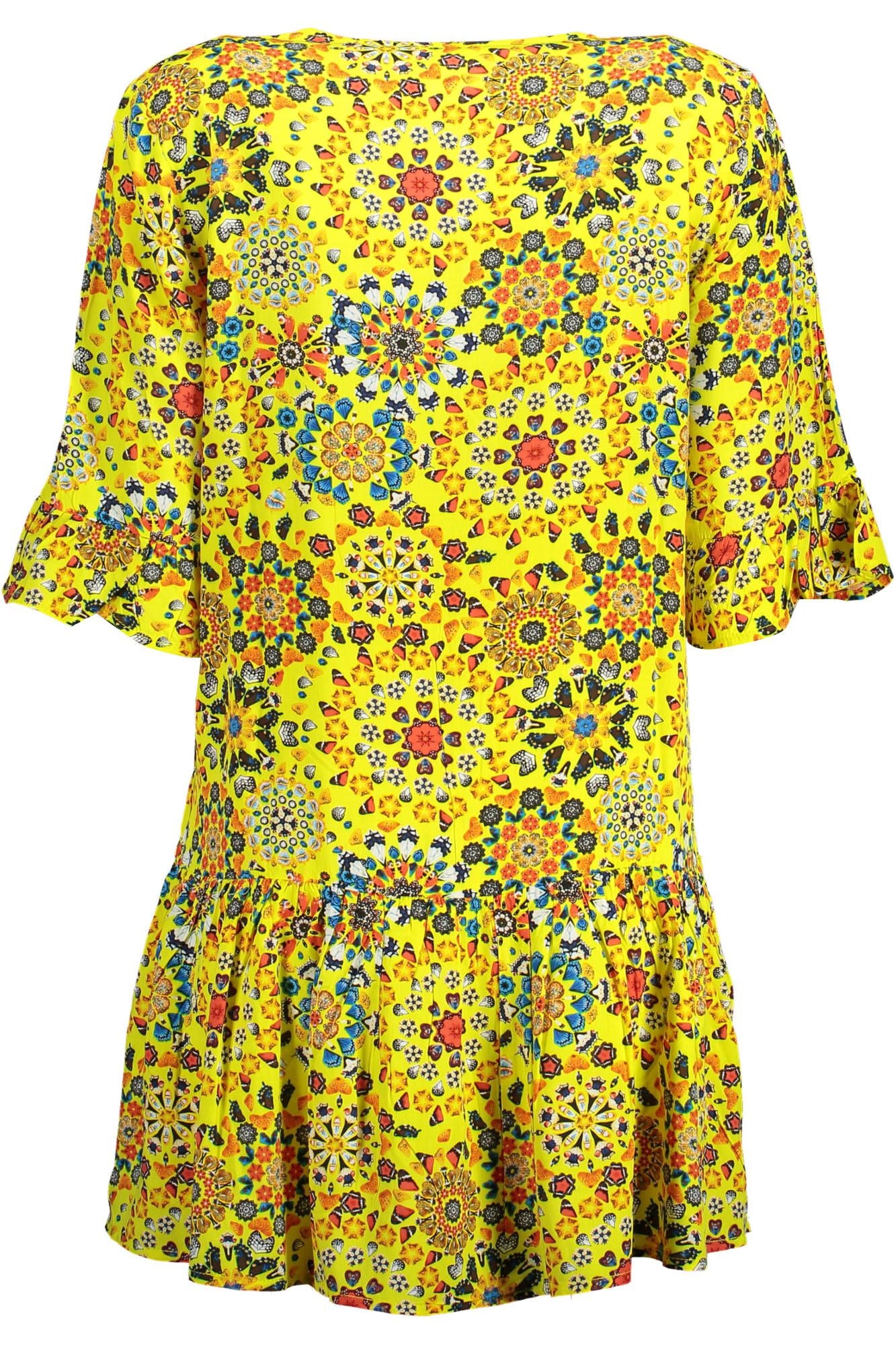 Desigual Yellow Cotton Women Dress