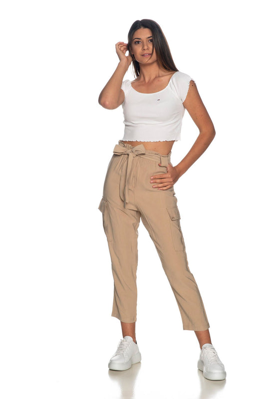 Yes Zee Beige Comfort-Fit Elegance Trousers