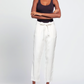 Yes Zee Chic White Linen Cargo Pants - Comfort Fit