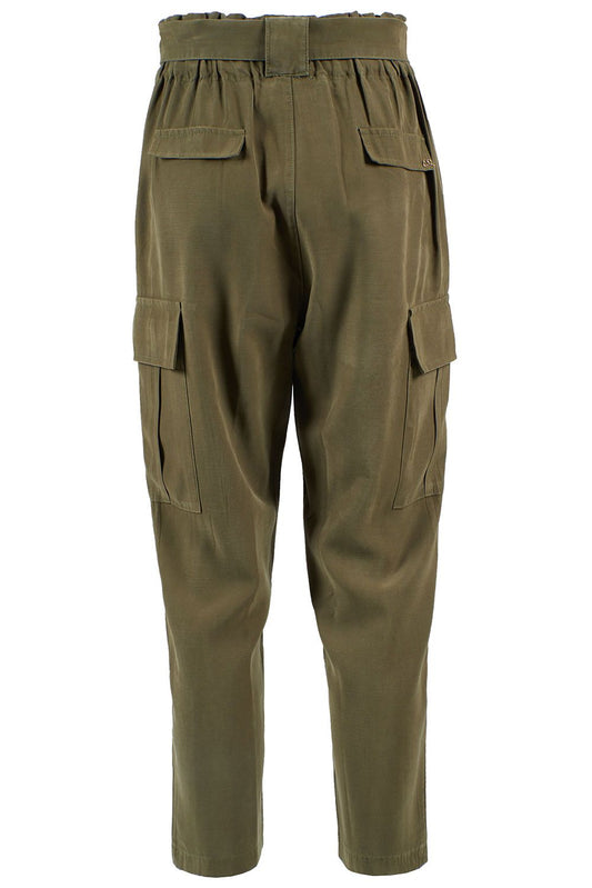 Yes Zee Green Viscose Blend Comfort-Fit Pants