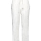 Yes Zee Chic White Linen Cargo Pants - Comfort Fit