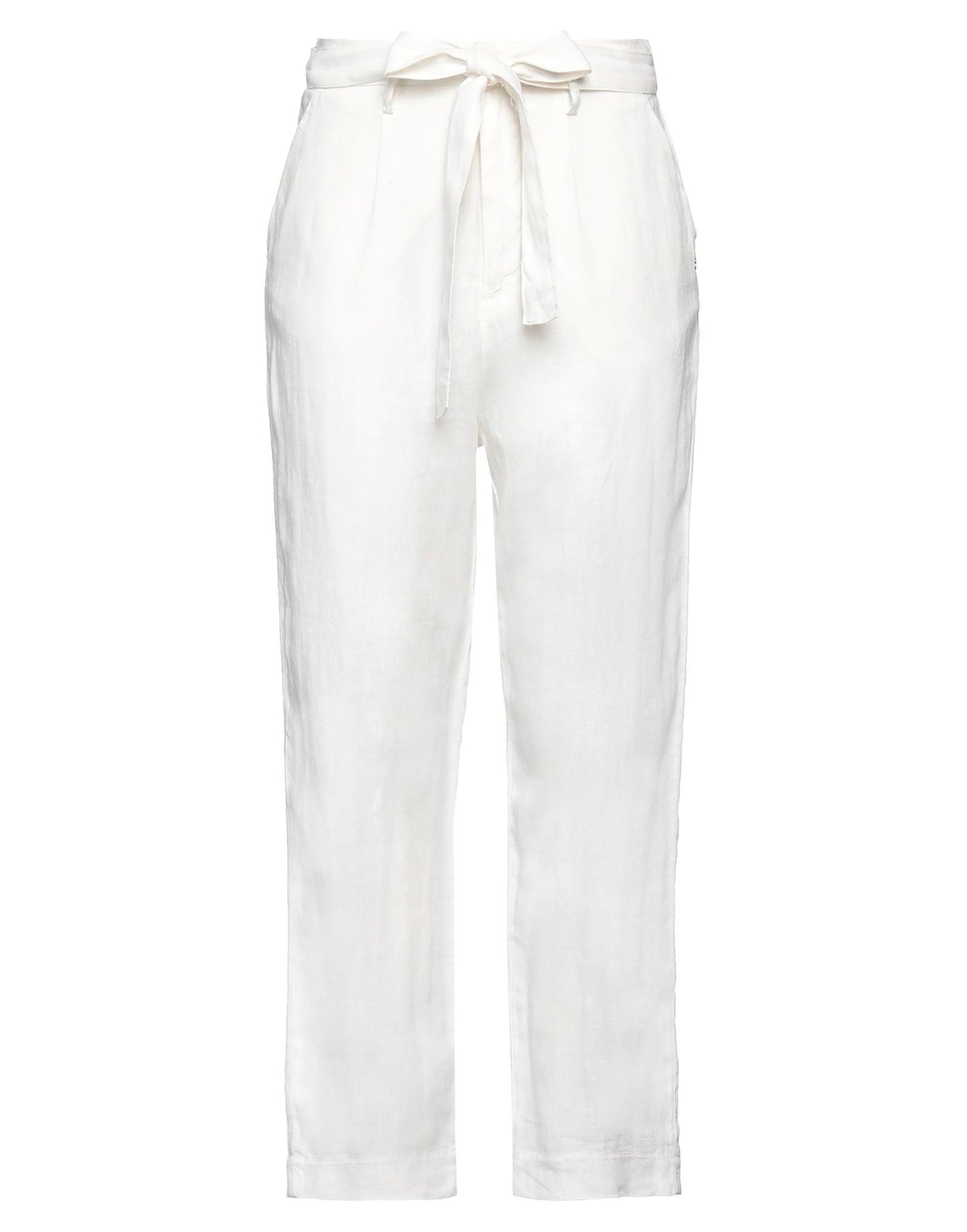 Yes Zee Chic White Linen Cargo Pants - Comfort Fit