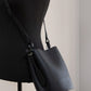 Burberry Lorne Small Black Pebbled Leather Bucket Crossbody Handbag Purse