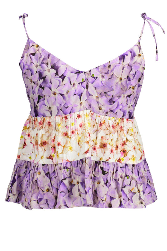 Desigual Purple Linen Women Top