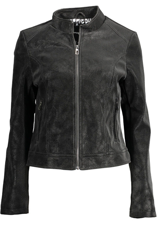 Desigual Black Polyurethane Women Jacket