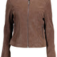 Desigual Brown Polyurethane Women Jacket