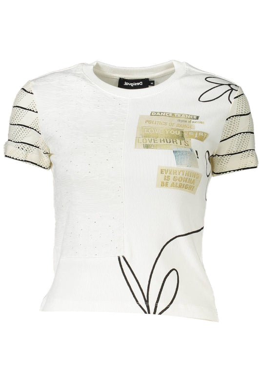 Desigual White Cotton Women T-Shirt