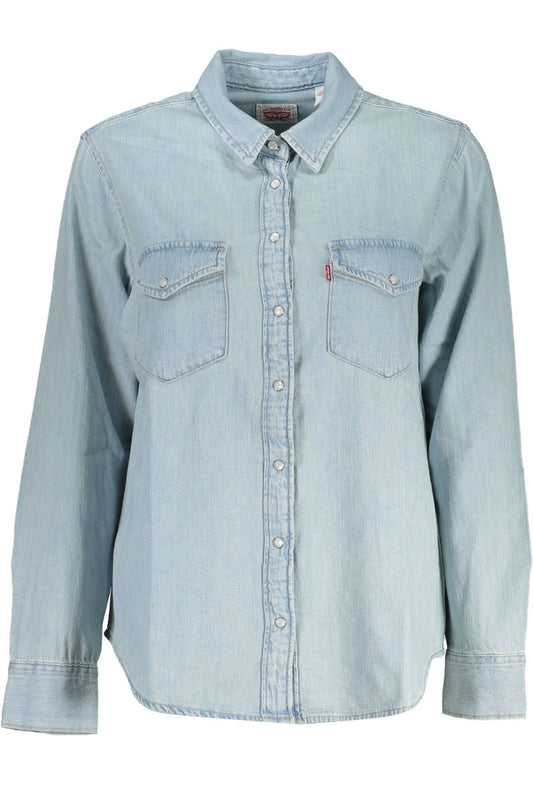 Levi's Light Blue Cotton Women Shirt