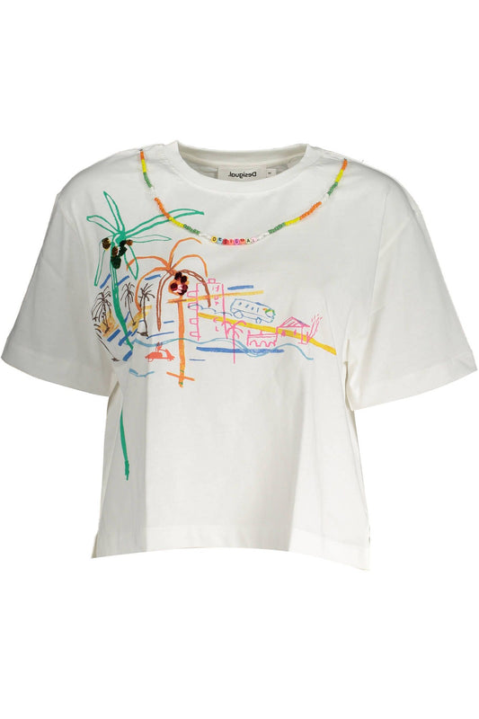 Desigual White Cotton Women T-Shirt